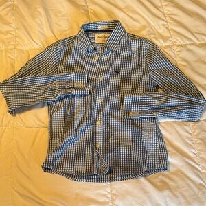 Abercrombie & Fitch Blue and White Gingham Button-Down Shirt